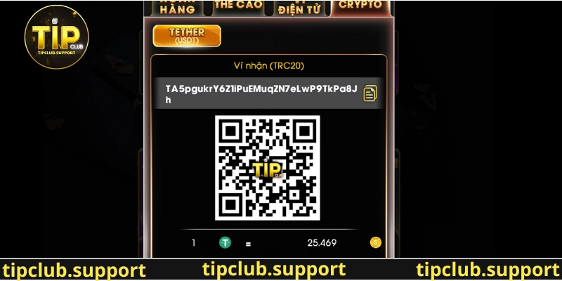 Nạp tiền Tip club bằng tiền ảo đơn giản, nhanh chóng dành cho người chơi